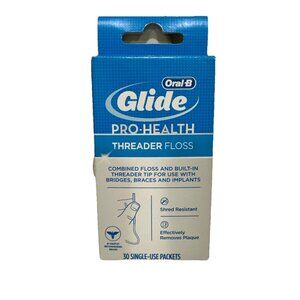 Oral-B Glide Pro-Health Dental Threader Floss - Original - 30 Single Use Packets